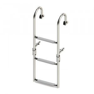 Трап складной с горизонтальным креплением, 3 серых ступени (ширина 270 мм.)