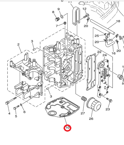 Прокладка под двигатель Yamaha F30-60 (892319001 F60FETL-01.06.01.00; F40-00000003 62Y-11351-00, 6BG, арт. 67C-11351-01-K,          PREMARINE 