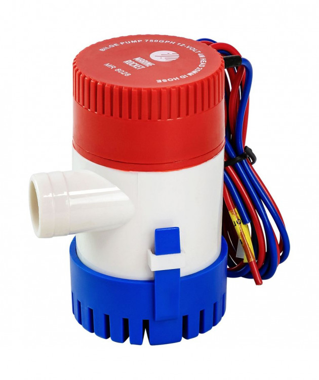 Помпа осушительная Marine Rocket, 750GPH (2838.75 л/ч), 12 В, арт. MR8028-750,          MARINE ROCKET 