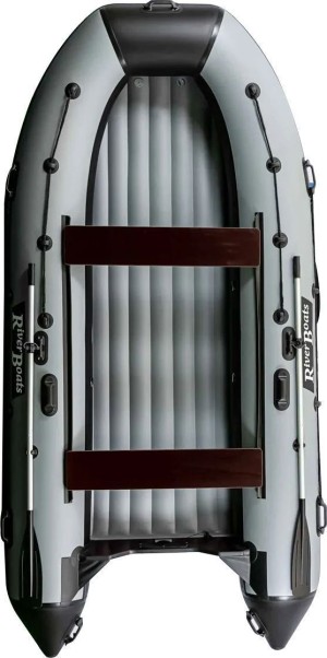 Надувная лодка ПВХ, RiverBoats RB 430 НДНД, черно-серый
