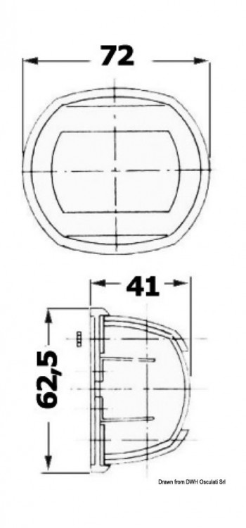 Огонь ходовой Compact 12, нержавеющий корпус, 12 В, зеленый, арт. 11-406-02,          Osculati 