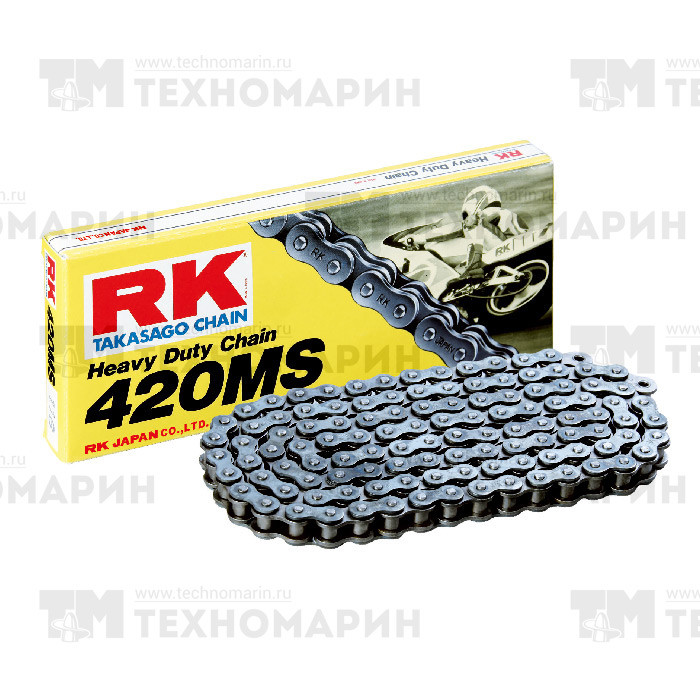 Цепь для мотоцикла до 125 см³ (без сальников) 420MS-140, арт. 420MS-140,          RK Chains 
