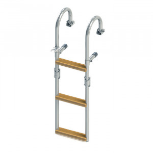 Трап складной с горизонтальным креплением, 3 ступени ироко (ширина 215мм.)