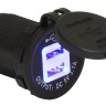Зарядное гнездо USB, двойное, 12/24В, 5В/3,1A, подсветка, арт. 10264222,  