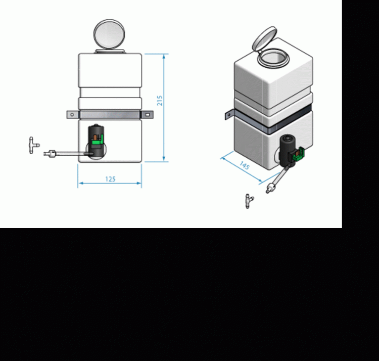 Резервуар стеклоомывателя с помпой, 2,5л, ROCA, арт. 531161,          ROCA 