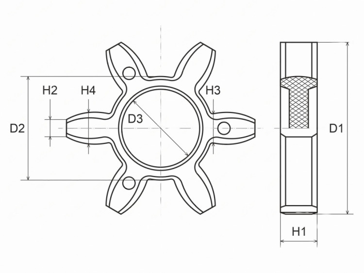 Эластичный элемент муфты ROTEX GS, аналог ROTEX GS 24 , M95/желтый, 33-99-9232-poly , арт. 33-99-9232-poly,          Полиуретан 