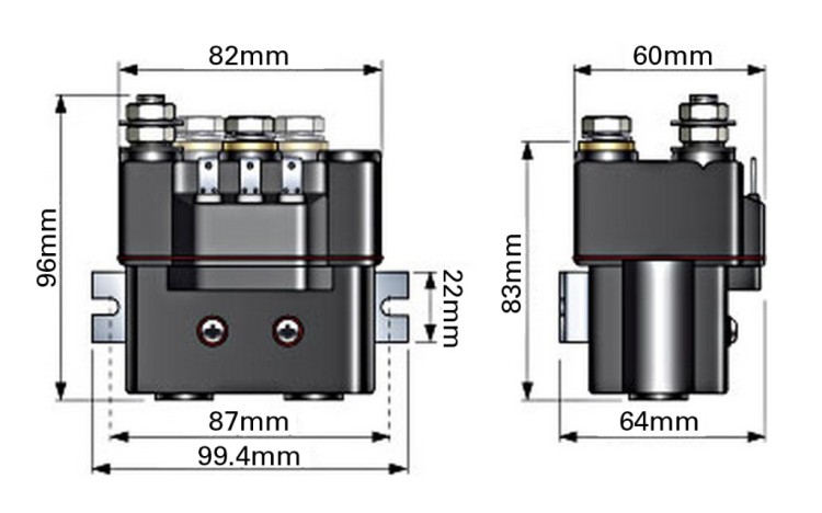 Соленоид реверсивный (реле) 150A 12В, арт. 10246660,          Quick 
