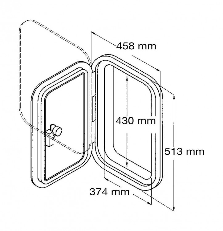 Люк смотровой 458 х 513 мм, черный, арт. SP2754,          CAN-SB 