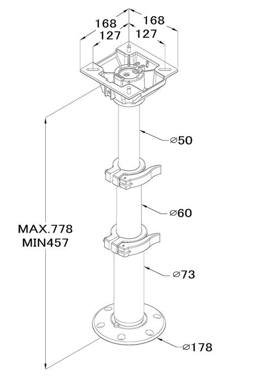 Стойка для столешницы с пневмоцилиндром, арт. 10268890,  