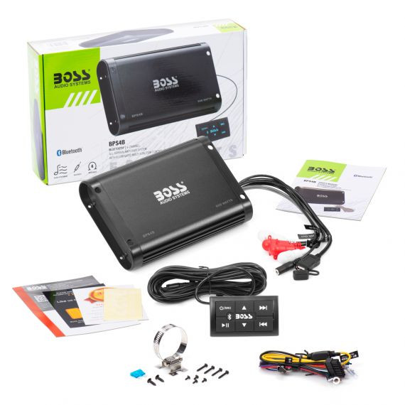 Усилитель BPS4B с выносным пультом BOSS (4x94W, Bluetooth), BPS4B-al, арт. BPS4B-al,          Boss Audio 