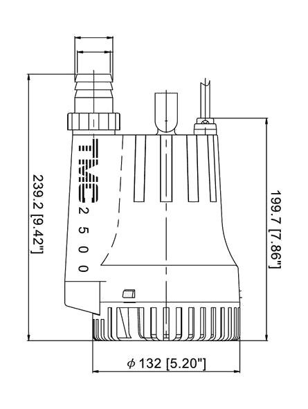 Помпа осушительная, 12 В, 2500GPH (9462.5 л/ч), арт. 1009712,          TMC  Помпа осушительная, 12 В, 2500GPH (9462.5 л/ч), арт. 1009712,          TMC