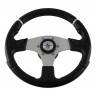 Рулевое колесо NISIDA обод черный, спицы серебряные д. 320 мм 