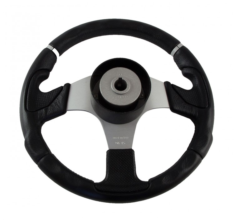 Рулевое колесо NISIDA обод черный, спицы серебряные д. 320 мм, арт. VN13201,          Volanti Luisi  Рулевое колесо NISIDA обод черный, спицы серебряные д. 320 мм, арт. VN13201,          Volanti Luisi