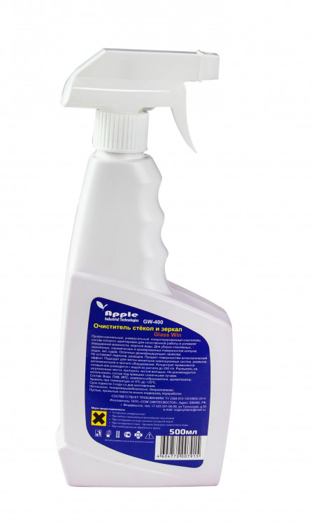 Очиститель стёкол  и зеркал с распылителем, 500 мл., арт. GW-400,          Apple industrial technologies 