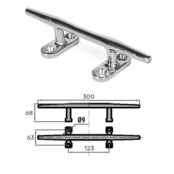 Утка швартовая усиленная 300мм, арт. 0623-0112,          CIM 