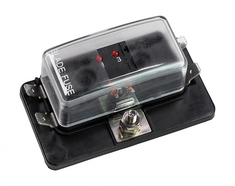 Блок на 4 предохранителя ATP/ATC/ATO с крышкой и индикацией исправности предохранителя, арт. 11514-04,          AAA  Блок на 4 предохранителя ATP/ATC/ATO с крышкой и индикацией исправности предохранителя, арт. 11514-04,          AAA