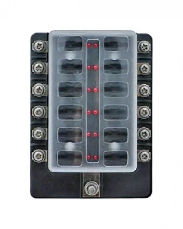 Блок на 12 предохранителей с индикацией исправности предохранителя, Marine Rocket, арт. 4620136033718,          MARINE ROCKET 