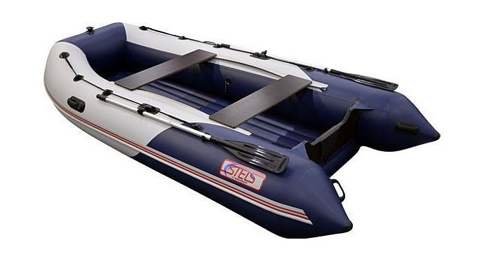 Надувная лодка ПВХ, STELS 355 Аеро НДНД, синий/белый, арт. 355209,          Hunterboat 
