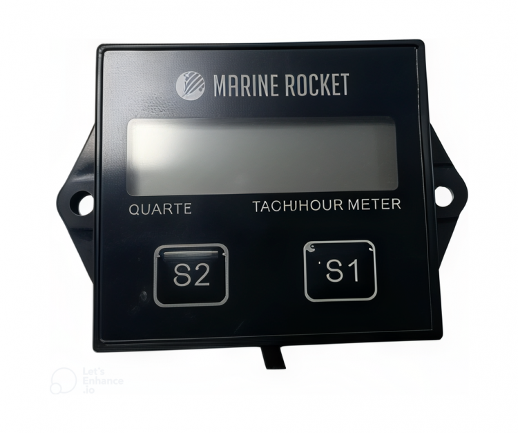 Тахометр универсальный со счетчиком моточасов, сменная батарейка, арт. THM204MR,          Marine Rocket 