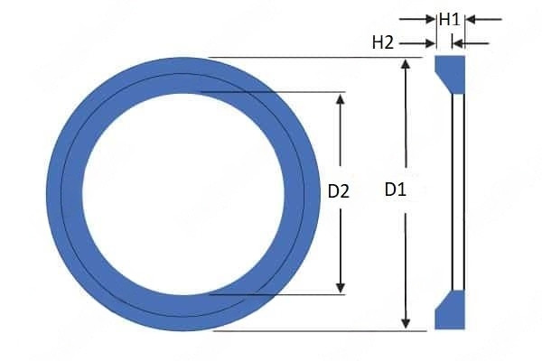 Кольцо 23,9х29,2х1,5х0,8 аналог ED RING 27 DIN 3869 профильное,M87/синий, 70-08-93412-poly , арт. 70-08-93412-poly,          Полиуретан 