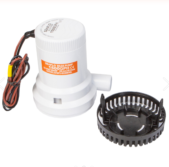Помпа водооткачивающая SeaFlo трюмная 1500 галлон/час, патрубок 29 мм, 12V, SFBP1-G1500-01-ts, арт. SFBP1-G1500-01-ts,          SeaFlo 
