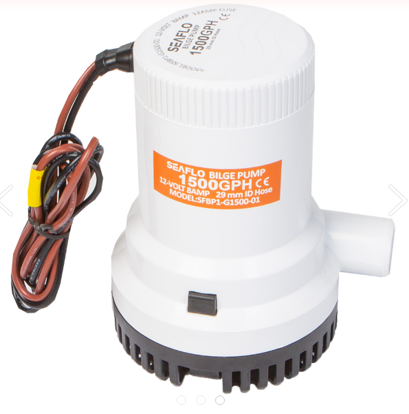 Помпа водооткачивающая SeaFlo трюмная 1500 галлон/час, патрубок 29 мм, 12V, SFBP1-G1500-01-ts, арт. SFBP1-G1500-01-ts,          SeaFlo 