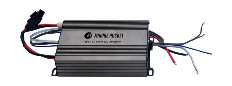 4-х канальный морской усилитель с AUX, арт. BT114MR,          MARINE ROCKET 