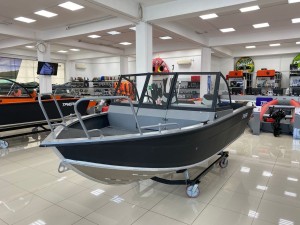Моторная лодка, ТРИЕРА 460 FISH, серый с Suzuki DF50ATL