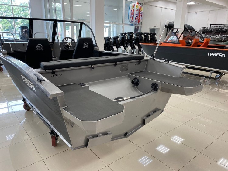 Моторная лодка, ТРИЕРА 460 FISH, серый с Suzuki DF50ATL, арт. KITTR4,          Триера 