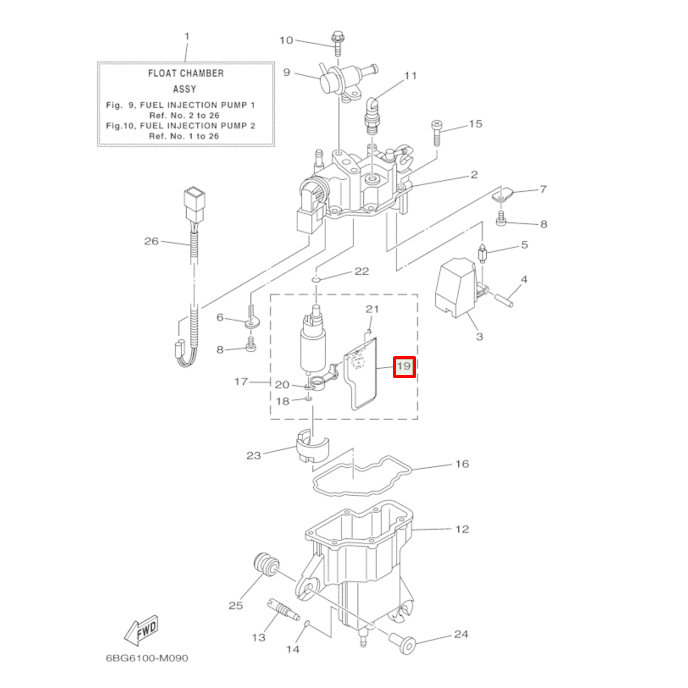 Фильтр топливный Yamaha F30/40 (PREMARINE), арт. 6BG-13915-00-K,          PREMARINE 