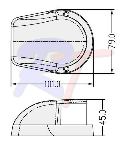 Огонь навигационный комбинированный (красно-зеленый), RTA-00154, арт. RTA-00154,          Rivertec 