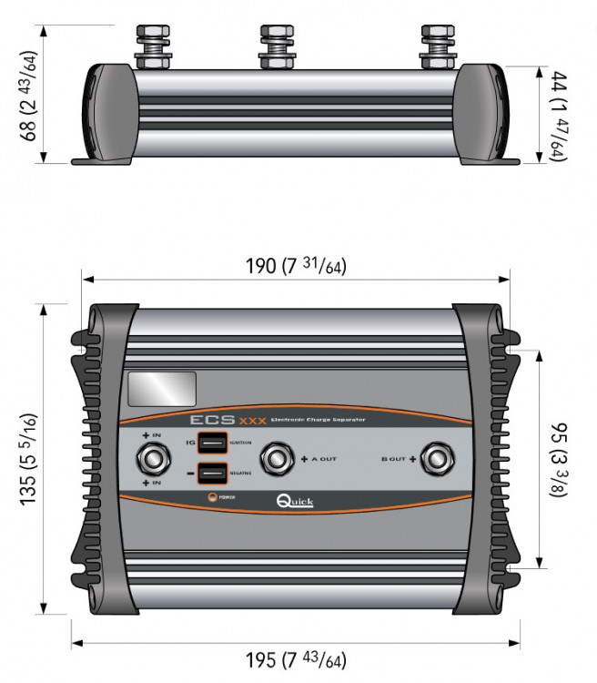 Батарейный изолятор, 2 вывода, арт. 10246663,          Quick 