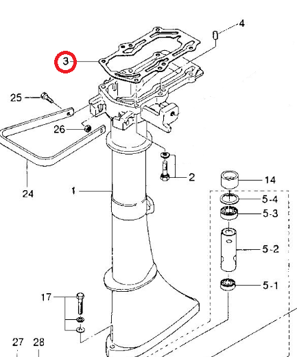 Прокладка под блок Tohatsu 2.5-3.5 (Omax), арт. 309-61012-1-TW,          OMAX 