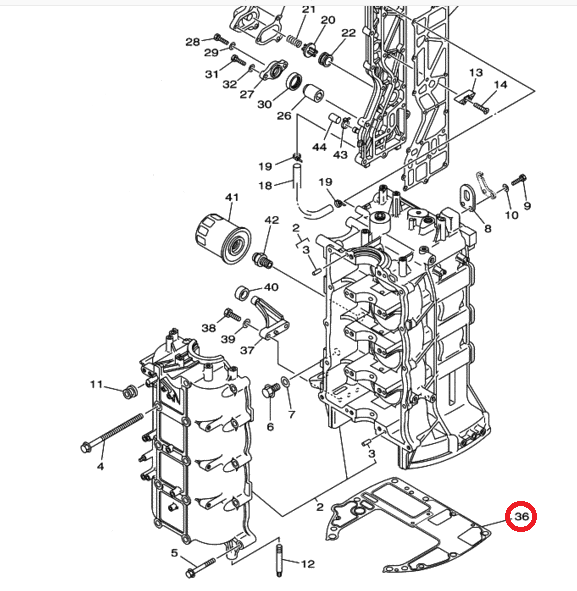 Прокладка под блок Yamaha F80-100 (67F-11351-00) (YUELANG), арт. 68V-11351-00,          TAIZHOU YUELANG POWER TECHNOLOGY 