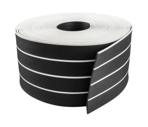 Покрытие палубное 200ммx5мм, черный, белая полоса, Marine Rocket,уценен