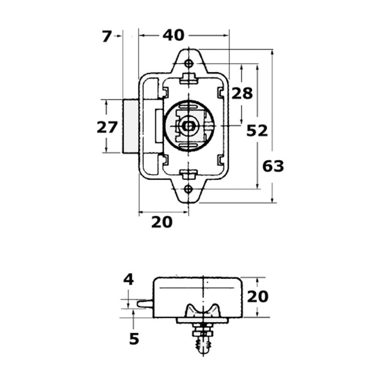 Запорный механизм под ручку-кнопку, арт. 10251083,          Osculati 