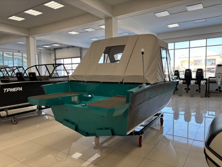 Моторная лодка, Триера 470 FISH, бирюзовый с Suzuki DF70ATL, арт. KITTR26,  