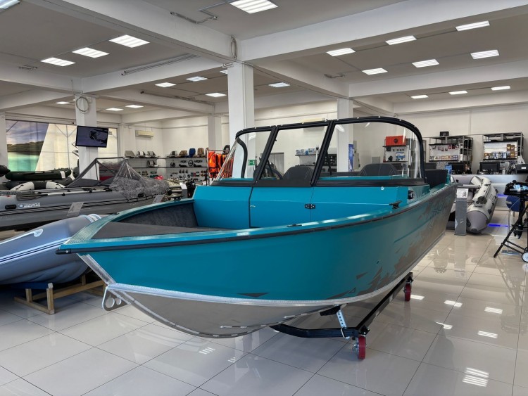 Моторная лодка, Триера 470 FISH, бирюзовый с Suzuki DF70ATL, арт. KITTR26,  