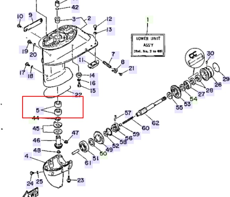 Подшипник игольчатый Yamaha (18x22x19), арт. 93318-32204-TW,          OMAX 