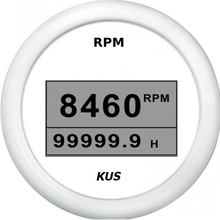 Тахометр цифровой 8000 об/мин со счетчиком моточасов (WW), SR:1-10, арт. JMV00555,          KUS 
