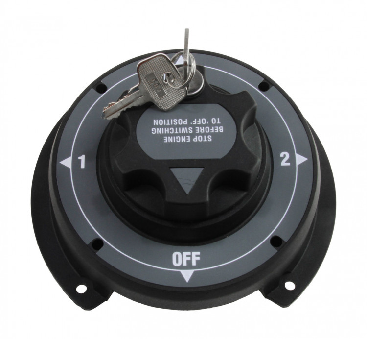 Выключатель массы "OFF-1-BOTH-2" (2 АКБ) 310А с ключом, арт. AES121125B,          AES.Co  Выключатель массы "OFF-1-BOTH-2" (2 АКБ) 310А с ключом, арт. AES121125B,          AES.Co