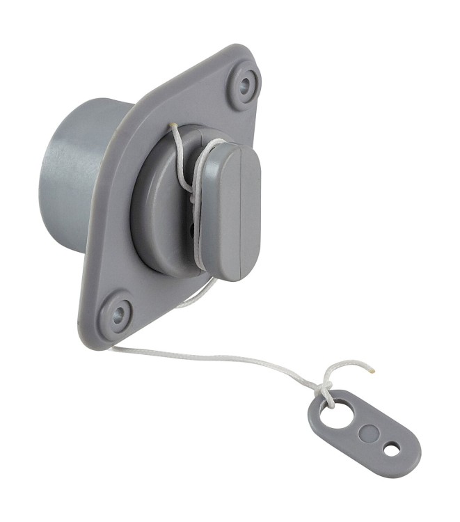 Клапан сливной для лодки ПВХ, с пробкой, серый, арт. WDL-L23_GR,          NINGBO WIDELY 