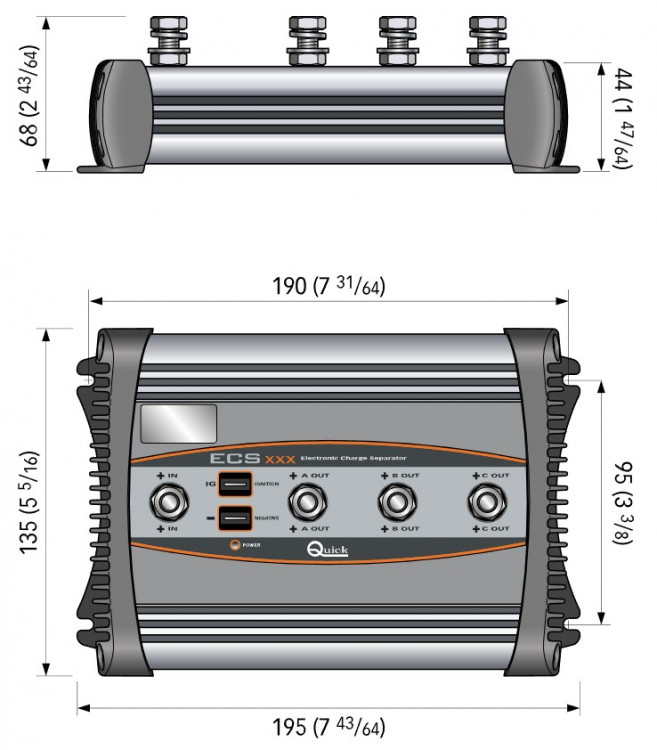 Батарейный изолятор, 3 вывода, арт. 10246664,          Quick 