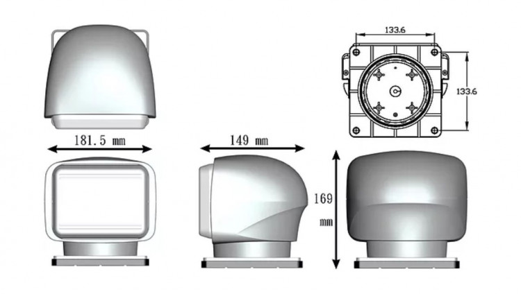 Прожектор с дистанционным управлением, черный корпус, галоген, джойстик, модель 310, арт. SL31051DCB12VSD,          Allremote 