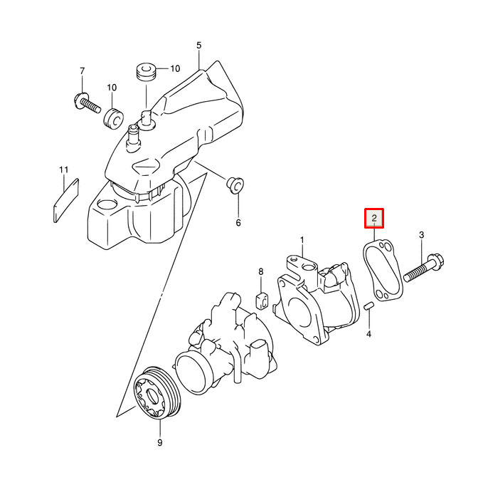 Прокладка впускного коллектора Suzuki DF9.9B-20A, арт. 13119-89L00-000,          SUZUKI  Прокладка впускного коллектора Suzuki DF9.9B-20A, арт. 13119-89L00-000,          SUZUKI