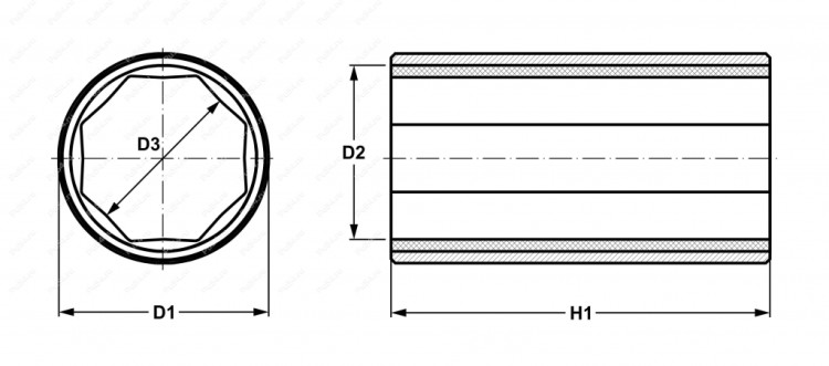Втулка Гудрича (подшипник полимерно-металлический судовой), аналог ГОСТ 7199-77, K72/темно-оранжевый, Маркировка - I-130Н-У5 482-01.014, 39-01-130-poly, арт. 39-01-130-poly,          Полиуретан 
