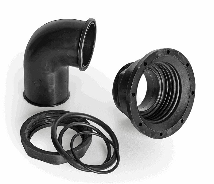 Патрубок заливной 38мм. 90 град, пластик, арт. 43374,          Nuova Rade 