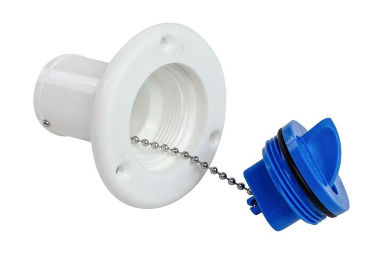 Горловина заливная для воды, пластиковая, белая, под шланг 38 мм, Marine Rocket, арт. BD060538_MR,          MARINE ROCKET 