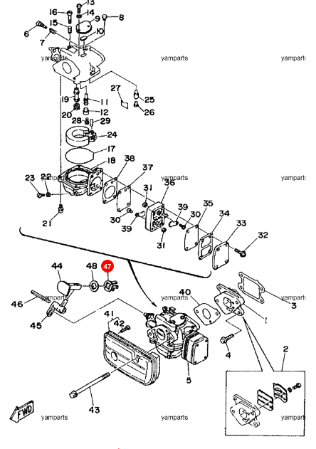 Втулка  Yamaha 9.9F/G, 15F, 20C, 25N/V/B, 30A/D/G/H, 689-41273-00, RTT-689-41273-00, арт. RTT-689-41273-00,          Rivertec 