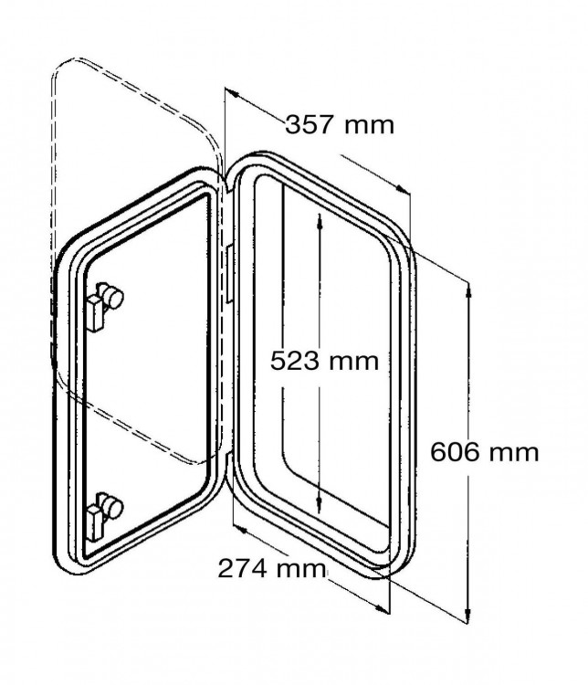 Люк смотровой 357 х 606 мм, серый, арт. SP2737,          CAN-SB  Люк смотровой 357 х 606 мм, серый, арт. SP2737,          CAN-SB